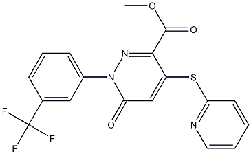 methyl 6-oxo-4-(2-pyridinylsulfanyl)-1-[3-(trifluoromethyl)phenyl]-1,6-dihydro-3-pyridazinecarboxylate Struktur