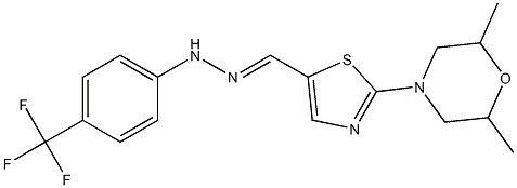 2-(2,6-dimethylmorpholino)-1,3-thiazole-5-carbaldehyde N-[4-(trifluoromethyl)phenyl]hydrazone Struktur