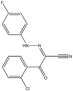 3-(2-chlorophenyl)-2-[2-(4-fluorophenyl)hydrazono]-3-oxopropanenitrile Struktur