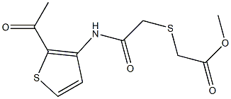 methyl 2-({2-[(2-acetyl-3-thienyl)amino]-2-oxoethyl}thio)acetate Struktur