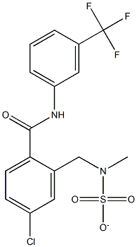 5-chloro-2-{[3-(trifluoromethyl)anilino]carbonyl}phenyl-N,N-dimethylsulfamate Struktur