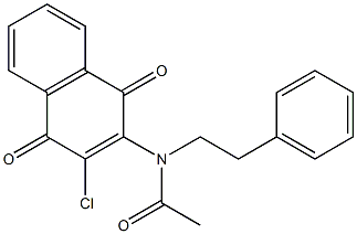 N-(3-chloro-1,4-dioxo-1,4-dihydro-2-naphthalenyl)-N-phenethylacetamide Struktur