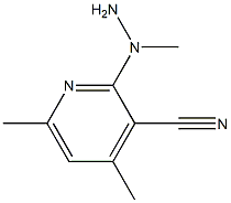 2-(1-methylhydrazinyl)-4,6-dimethylpyridine-3-carbonitrile Struktur