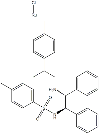 (R,R)-N-(p-Toluenesulfonyl)-1,2-diphenylethylenediamine(Chloro)(p-cymene)ruthenium(II) Struktur