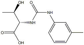 (2S,3R)-3-hydroxy-2-({[(3-methylphenyl)amino]carbonyl}amino)butanoic acid Struktur