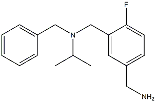 (3-{[benzyl(propan-2-yl)amino]methyl}-4-fluorophenyl)methanamine Struktur