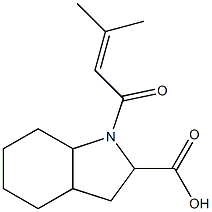 1-(3-methylbut-2-enoyl)-octahydro-1H-indole-2-carboxylic acid Struktur