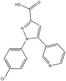 1-(4-chlorophenyl)-5-(pyridin-3-yl)-1H-pyrazole-3-carboxylic acid Struktur