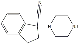 1-(piperazin-1-yl)-2,3-dihydro-1H-indene-1-carbonitrile Struktur