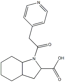 1-(pyridin-4-ylacetyl)octahydro-1H-indole-2-carboxylic acid Struktur