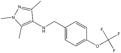 1,3,5-trimethyl-N-{[4-(trifluoromethoxy)phenyl]methyl}-1H-pyrazol-4-amine Struktur