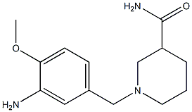 1-[(3-amino-4-methoxyphenyl)methyl]piperidine-3-carboxamide Struktur