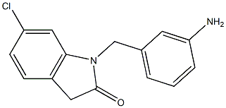 1-[(3-aminophenyl)methyl]-6-chloro-2,3-dihydro-1H-indol-2-one Struktur