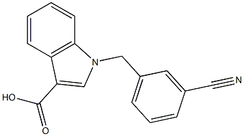 1-[(3-cyanophenyl)methyl]-1H-indole-3-carboxylic acid Struktur