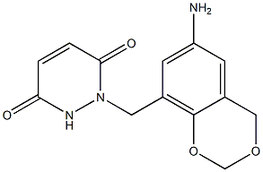 1-[(6-amino-2,4-dihydro-1,3-benzodioxin-8-yl)methyl]-1,2,3,6-tetrahydropyridazine-3,6-dione Struktur