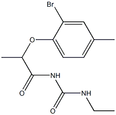 1-[2-(2-bromo-4-methylphenoxy)propanoyl]-3-ethylurea Struktur