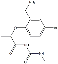 1-{2-[2-(aminomethyl)-4-bromophenoxy]propanoyl}-3-ethylurea Struktur