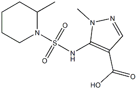 1-methyl-5-{[(2-methylpiperidine-1-)sulfonyl]amino}-1H-pyrazole-4-carboxylic acid Struktur