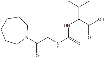 2-({[2-(azepan-1-yl)-2-oxoethyl]carbamoyl}amino)-3-methylbutanoic acid Struktur