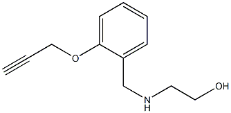 2-({[2-(prop-2-yn-1-yloxy)phenyl]methyl}amino)ethan-1-ol Struktur