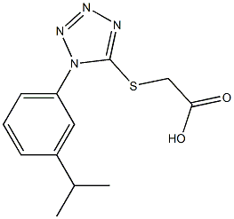 2-({1-[3-(propan-2-yl)phenyl]-1H-1,2,3,4-tetrazol-5-yl}sulfanyl)acetic acid Struktur