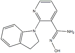 2-(2,3-dihydro-1H-indol-1-yl)-N'-hydroxypyridine-3-carboximidamide Struktur