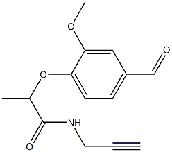 2-(4-formyl-2-methoxyphenoxy)-N-(prop-2-yn-1-yl)propanamide Struktur