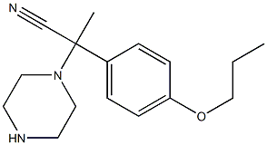 2-(piperazin-1-yl)-2-(4-propoxyphenyl)propanenitrile Struktur