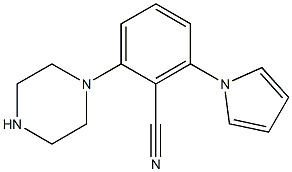 2-(piperazin-1-yl)-6-(1H-pyrrol-1-yl)benzonitrile Struktur