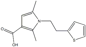 2,5-dimethyl-1-[2-(thiophen-2-yl)ethyl]-1H-pyrrole-3-carboxylic acid Struktur