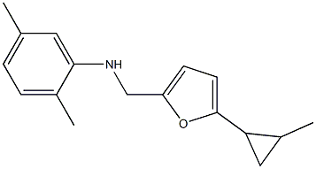 2,5-dimethyl-N-{[5-(2-methylcyclopropyl)furan-2-yl]methyl}aniline Struktur