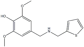 2,6-dimethoxy-4-{[(thiophen-2-ylmethyl)amino]methyl}phenol Struktur