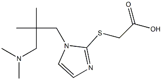 2-[(1-{2-[(dimethylamino)methyl]-2-methylpropyl}-1H-imidazol-2-yl)sulfanyl]acetic acid Struktur