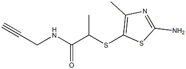 2-[(2-amino-4-methyl-1,3-thiazol-5-yl)sulfanyl]-N-(prop-2-yn-1-yl)propanamide Struktur