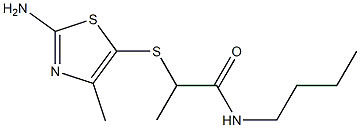 2-[(2-amino-4-methyl-1,3-thiazol-5-yl)sulfanyl]-N-butylpropanamide Struktur