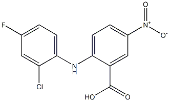 2-[(2-chloro-4-fluorophenyl)amino]-5-nitrobenzoic acid Struktur