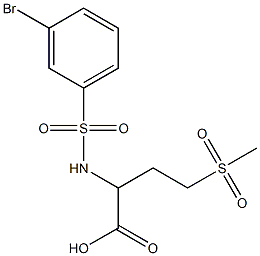 2-[(3-bromobenzene)sulfonamido]-4-methanesulfonylbutanoic acid Struktur