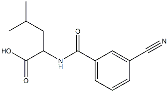 2-[(3-cyanophenyl)formamido]-4-methylpentanoic acid Struktur