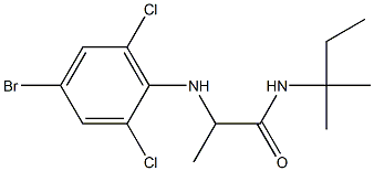 2-[(4-bromo-2,6-dichlorophenyl)amino]-N-(2-methylbutan-2-yl)propanamide Struktur