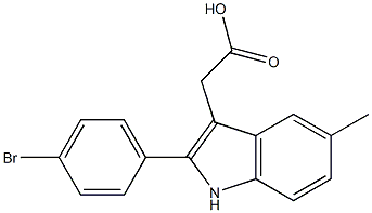 2-[2-(4-bromophenyl)-5-methyl-1H-indol-3-yl]acetic acid Struktur