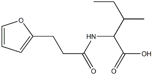 2-[3-(furan-2-yl)propanamido]-3-methylpentanoic acid Struktur