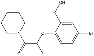 2-[4-bromo-2-(hydroxymethyl)phenoxy]-1-(piperidin-1-yl)propan-1-one Struktur