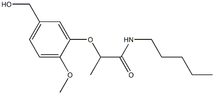 2-[5-(hydroxymethyl)-2-methoxyphenoxy]-N-pentylpropanamide Struktur