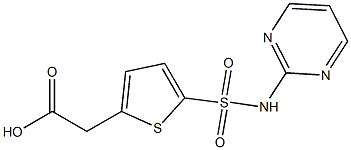 2-[5-(pyrimidin-2-ylsulfamoyl)thiophen-2-yl]acetic acid Struktur