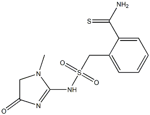 2-{[(1-methyl-4-oxo-4,5-dihydro-1H-imidazol-2-yl)sulfamoyl]methyl}benzene-1-carbothioamide Struktur