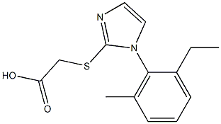 2-{[1-(2-ethyl-6-methylphenyl)-1H-imidazol-2-yl]sulfanyl}acetic acid Struktur