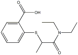 2-{[1-(diethylcarbamoyl)ethyl]sulfanyl}benzoic acid Struktur