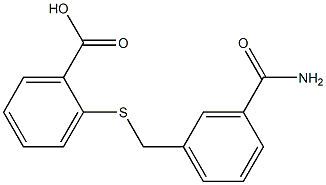 2-{[3-(aminocarbonyl)benzyl]thio}benzoic acid Struktur