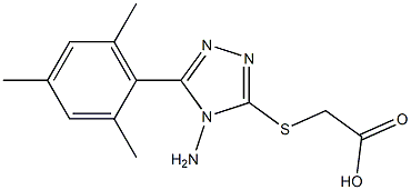 2-{[4-amino-5-(2,4,6-trimethylphenyl)-4H-1,2,4-triazol-3-yl]sulfanyl}acetic acid Struktur