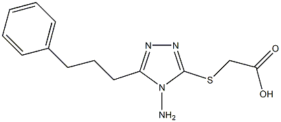 2-{[4-amino-5-(3-phenylpropyl)-4H-1,2,4-triazol-3-yl]sulfanyl}acetic acid Struktur